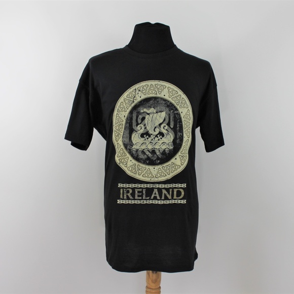 New Mens Ireland Celtic Viking T Shirt Black L XL - Picture 3 of 6